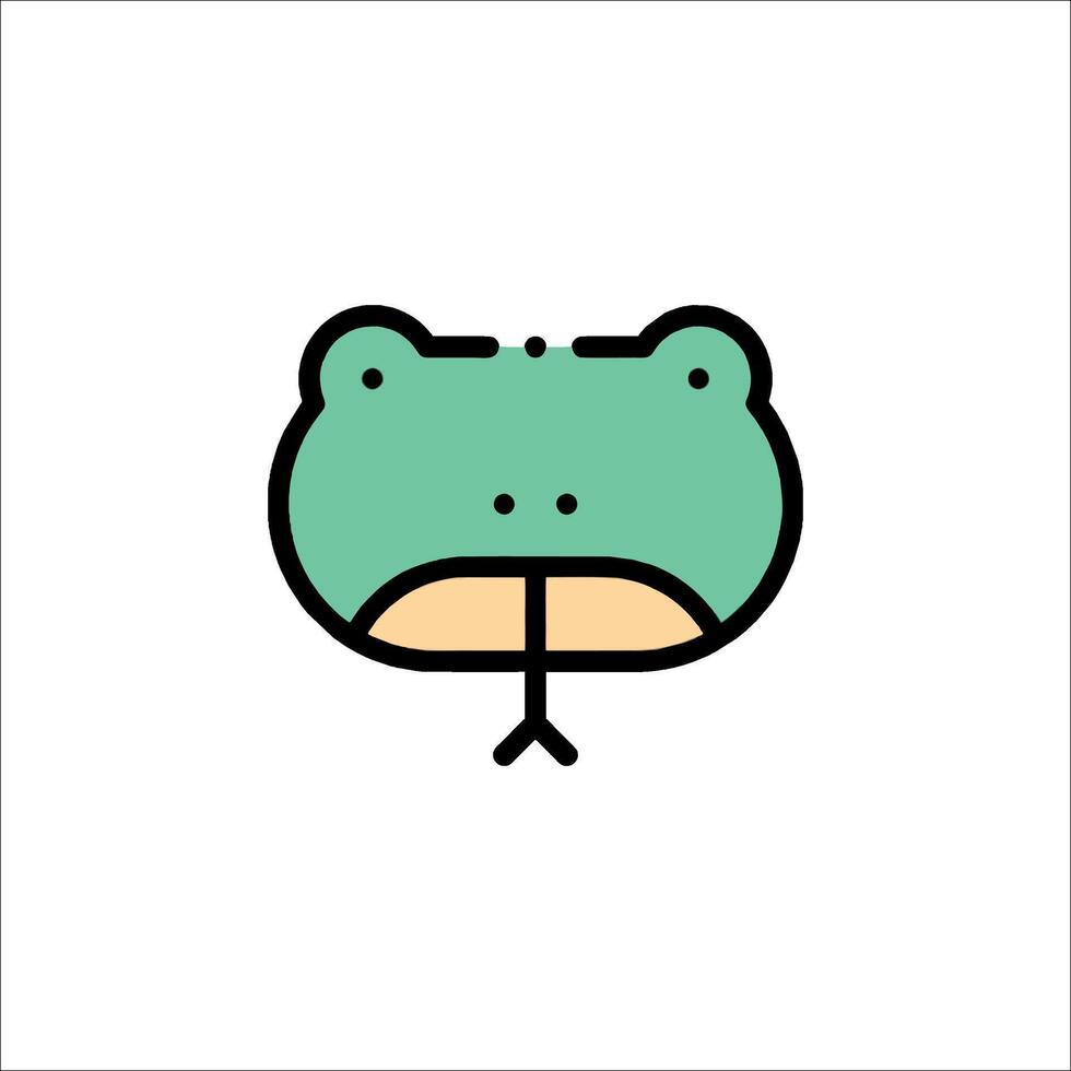 A green frog with a long tongue vector