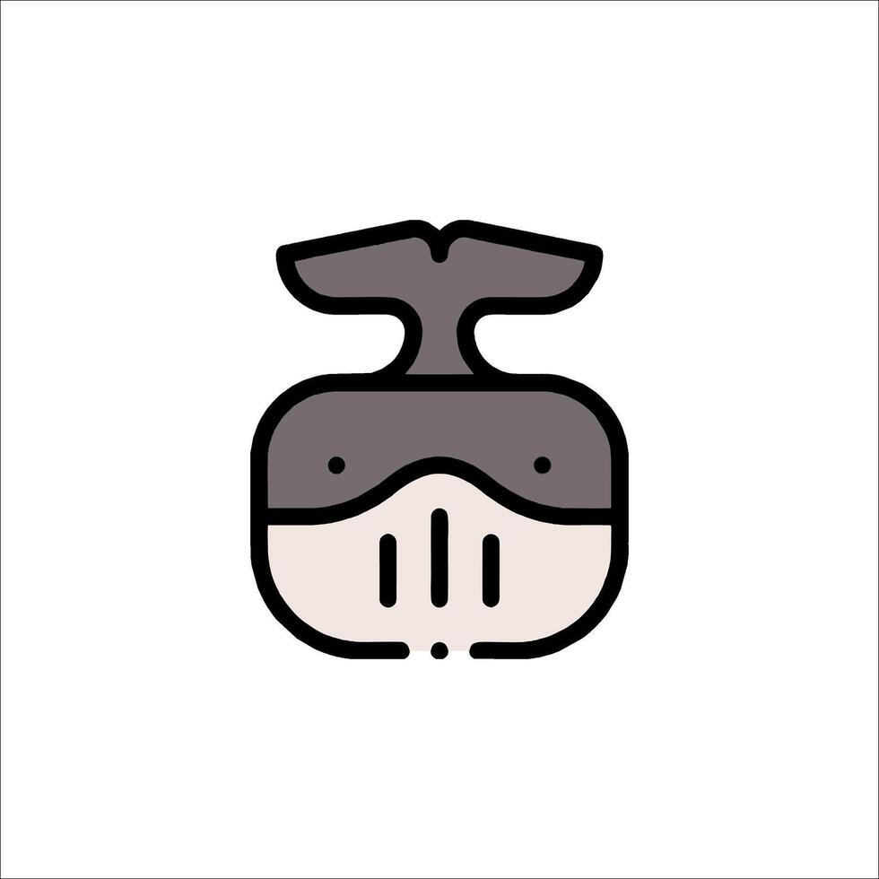 A whale icon with a black and white background vector