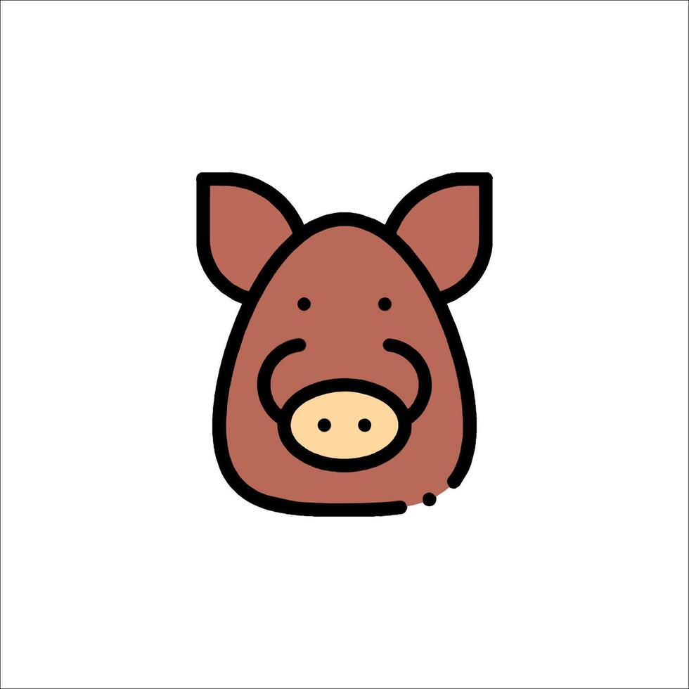 A pig head icon on a white background vector