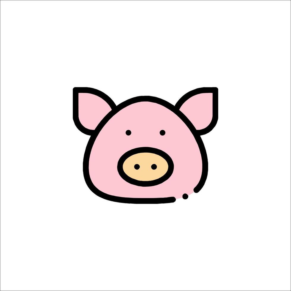 A pig head icon on a white background vector