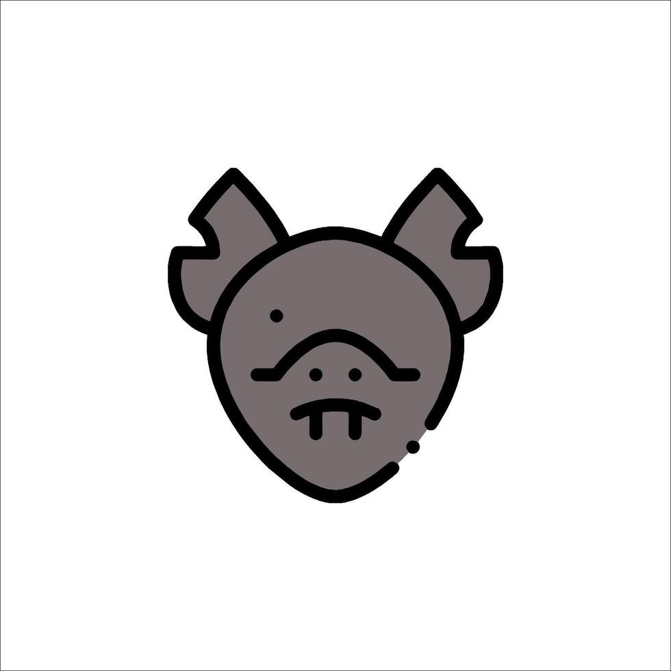 A black and white logo of a pig head vector