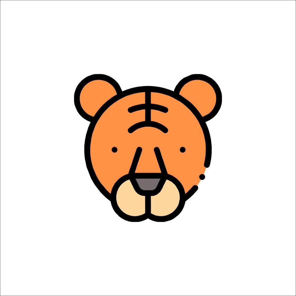 A cartoon tiger head on a white background vector