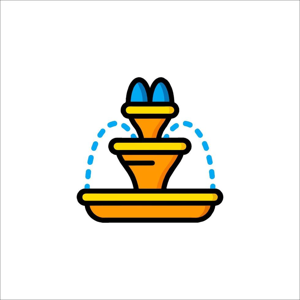 A cartoon fountain with water coming out of it vector