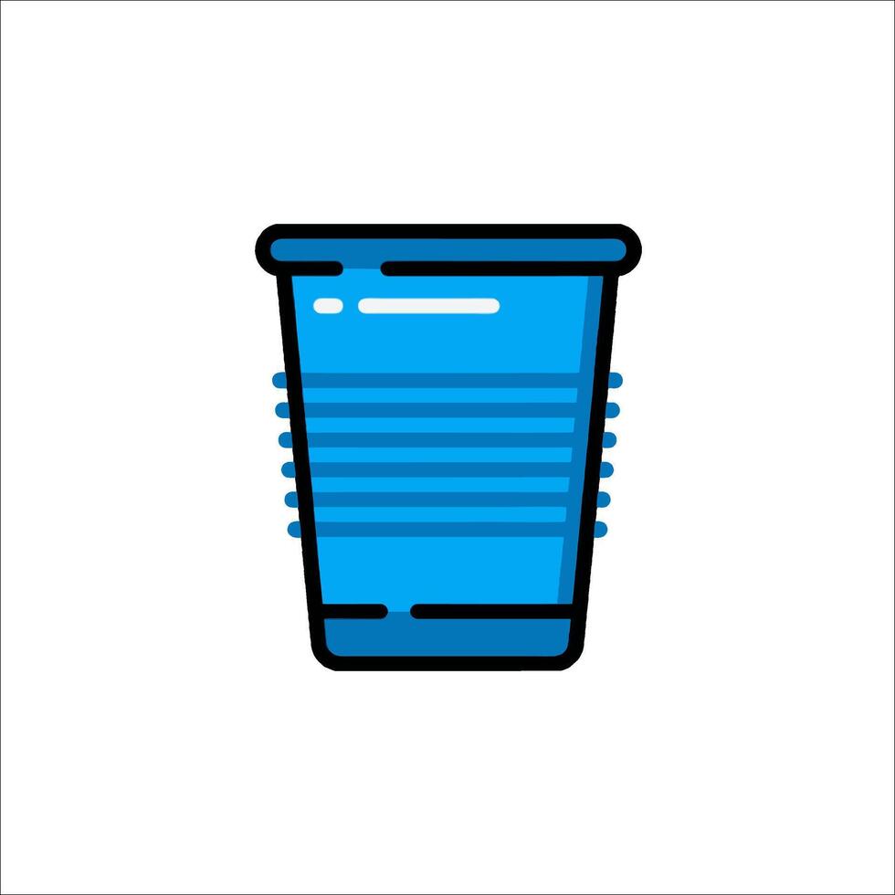 A blue plastic cup icon on a white background vector