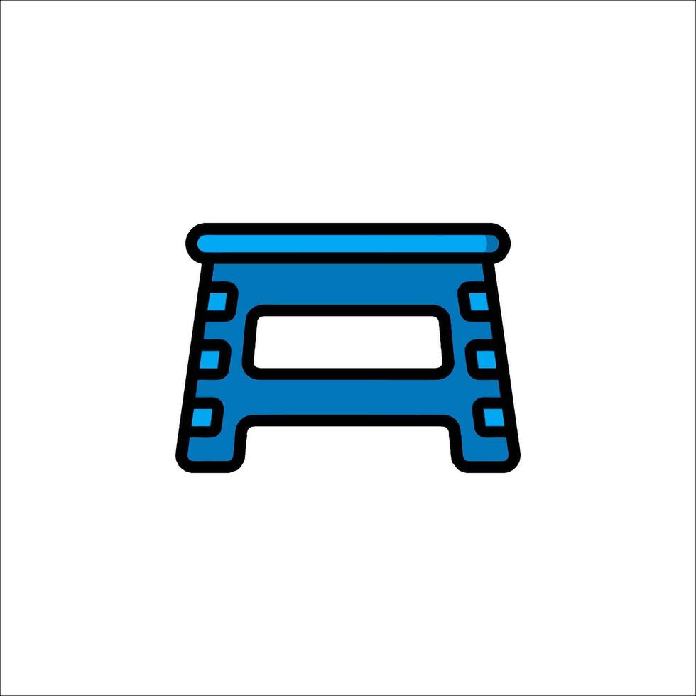 A blue step stool icon on a white background vector