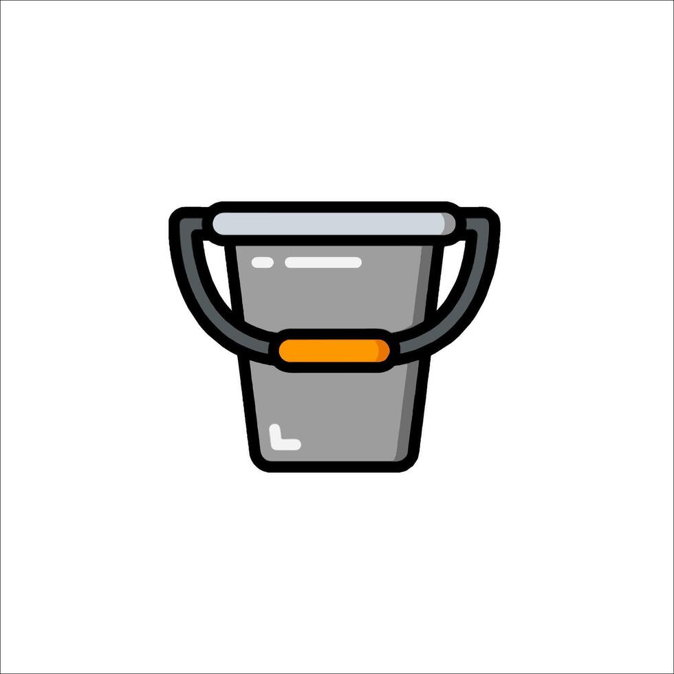 A bucket icon on a white background vector