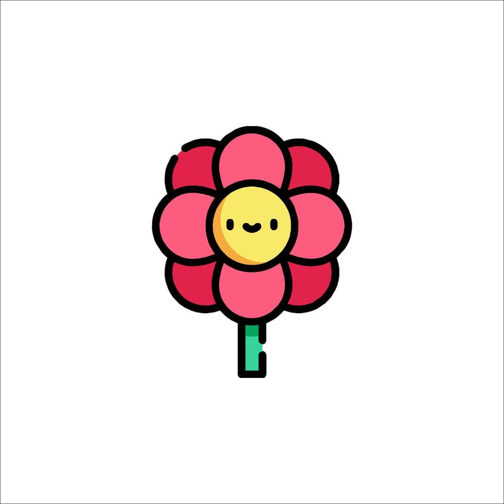 A flower with a smiley face on it vector