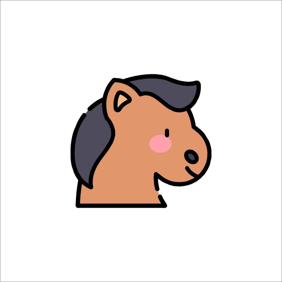 A horse head icon in a flat style vector