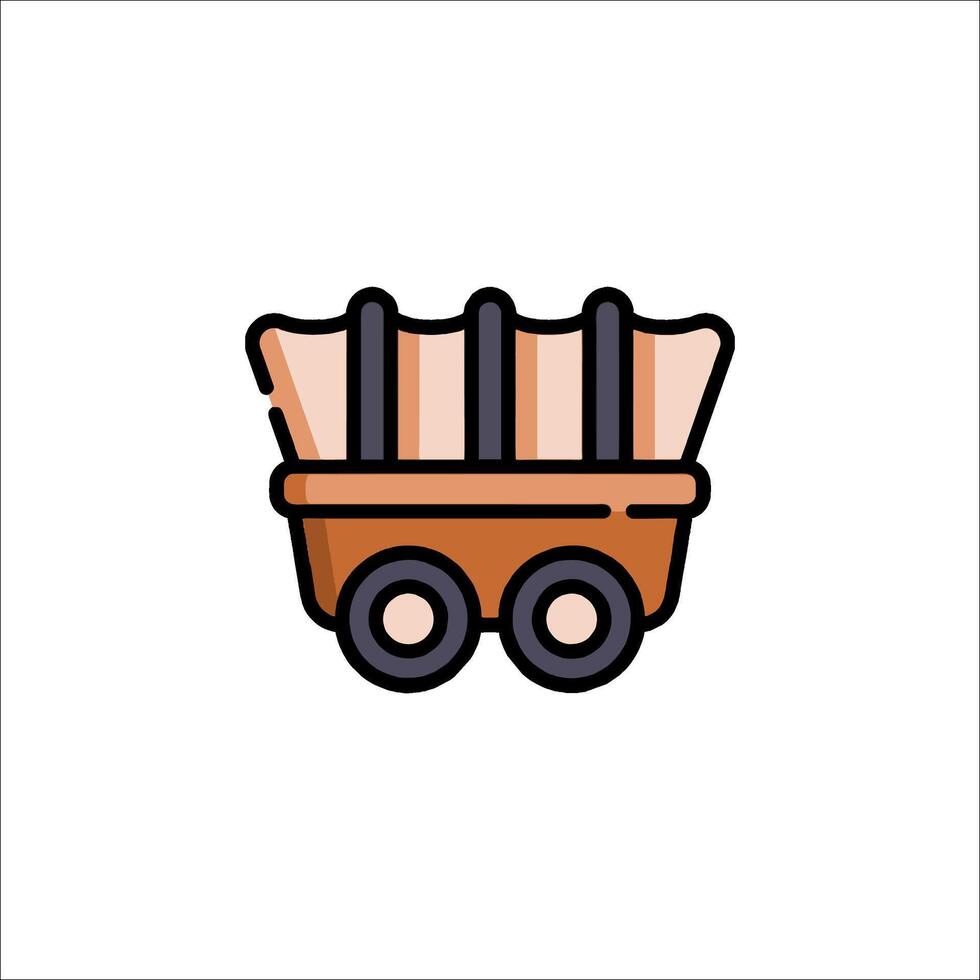 A cartoon wagon with three logs on the back vector