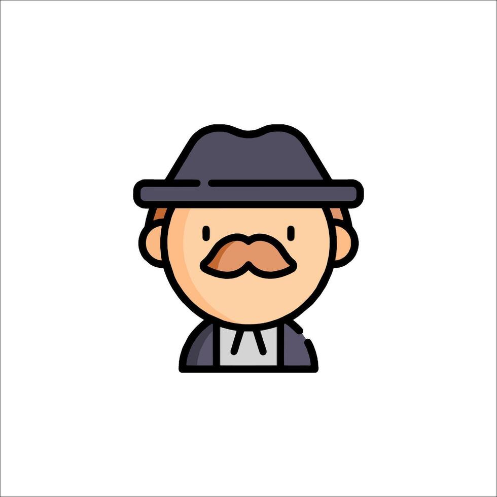 A man with a mustache and hat vector