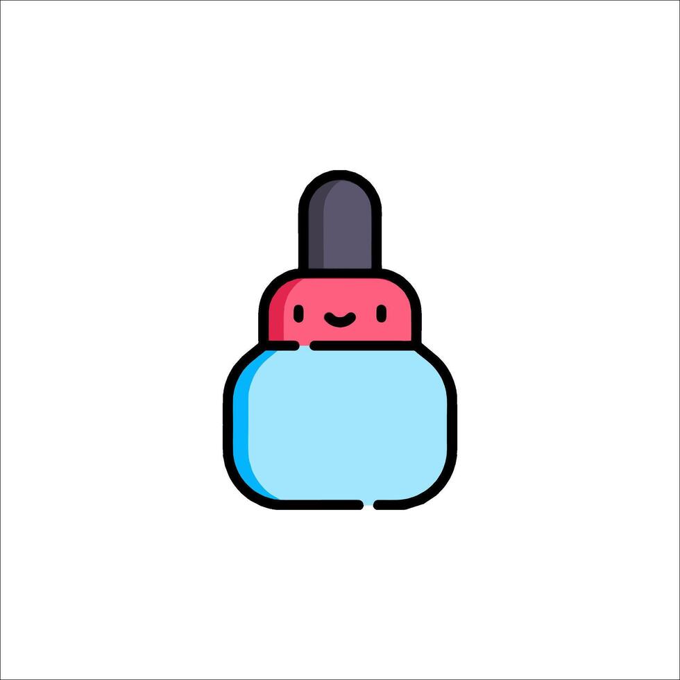 A blue bottle with a red cap and a smiley face vector