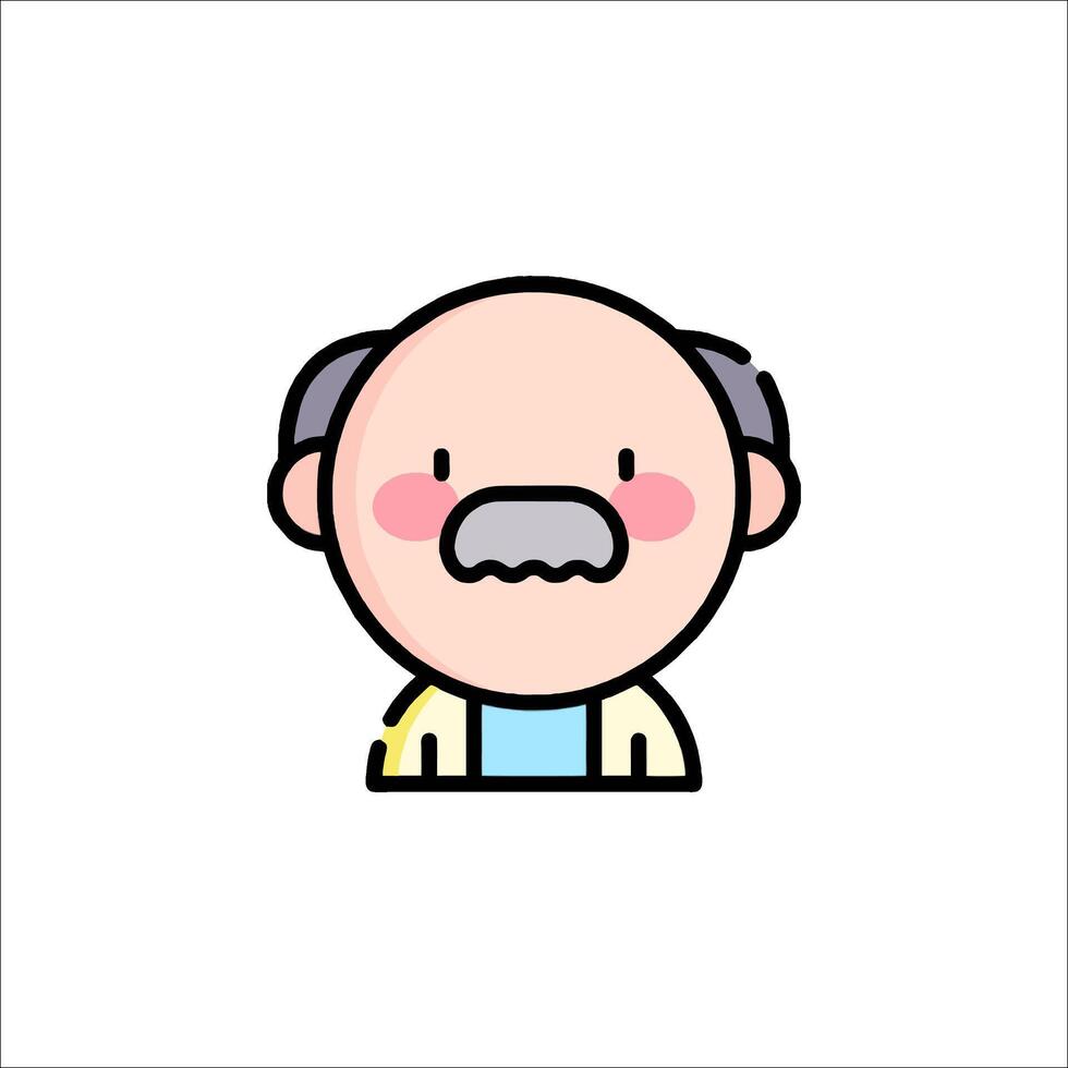 An old man with a mustache and a mustache vector