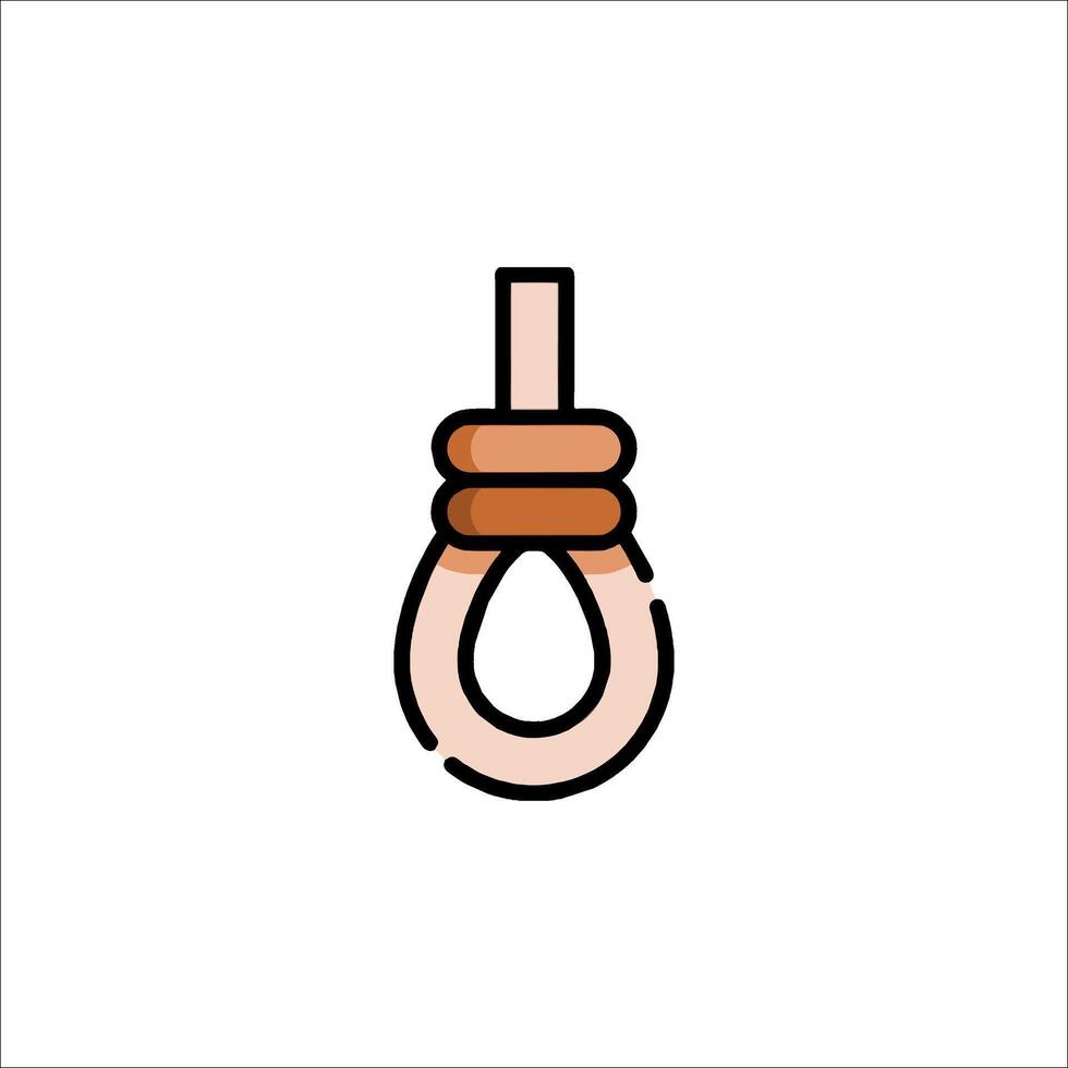 A hanging rope icon in a flat style vector