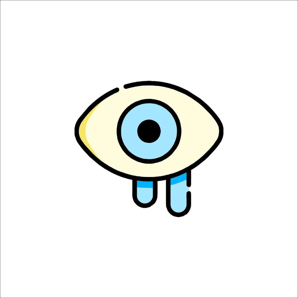 An eye icon with a tear on it vector
