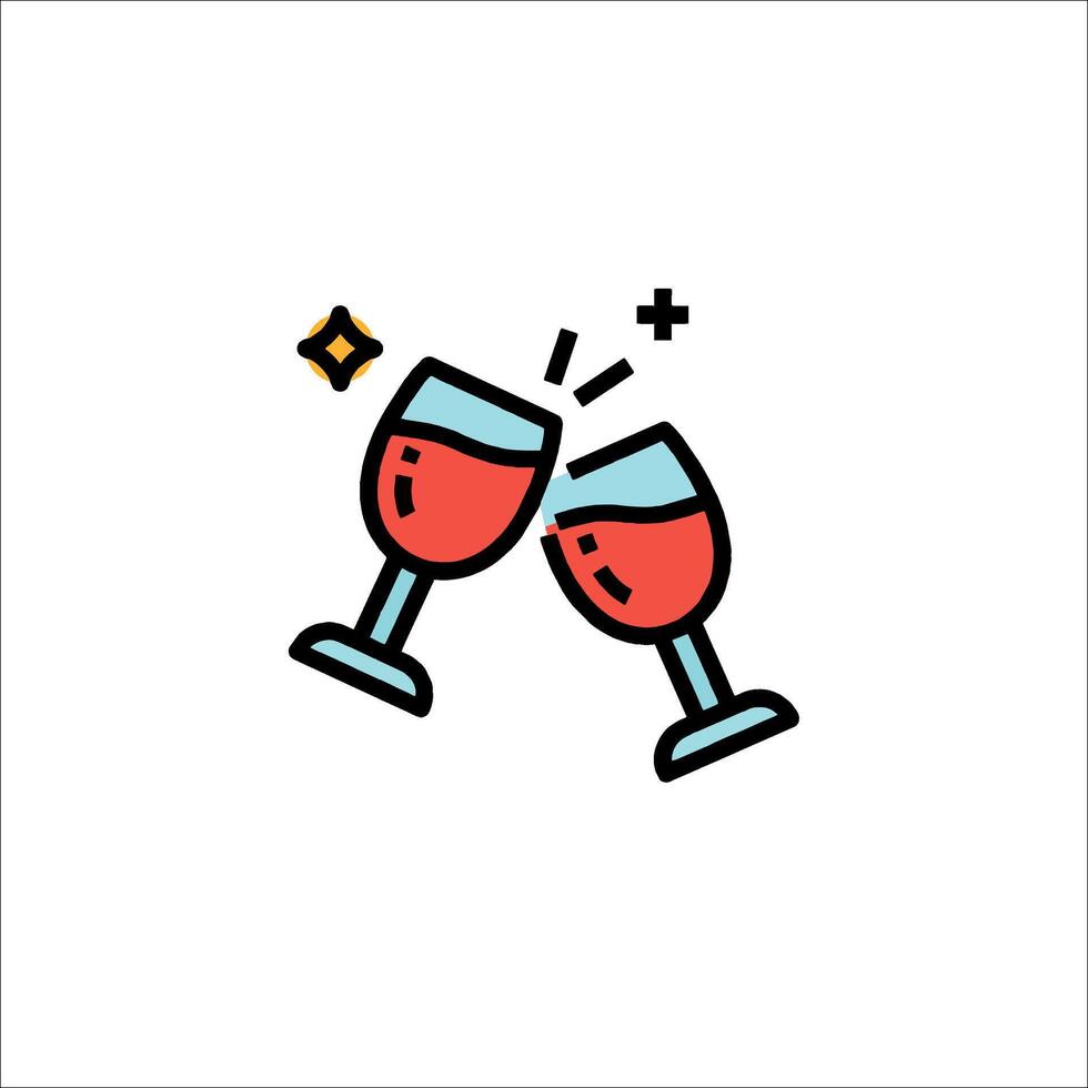 Two wine glasses with red wine in them vector