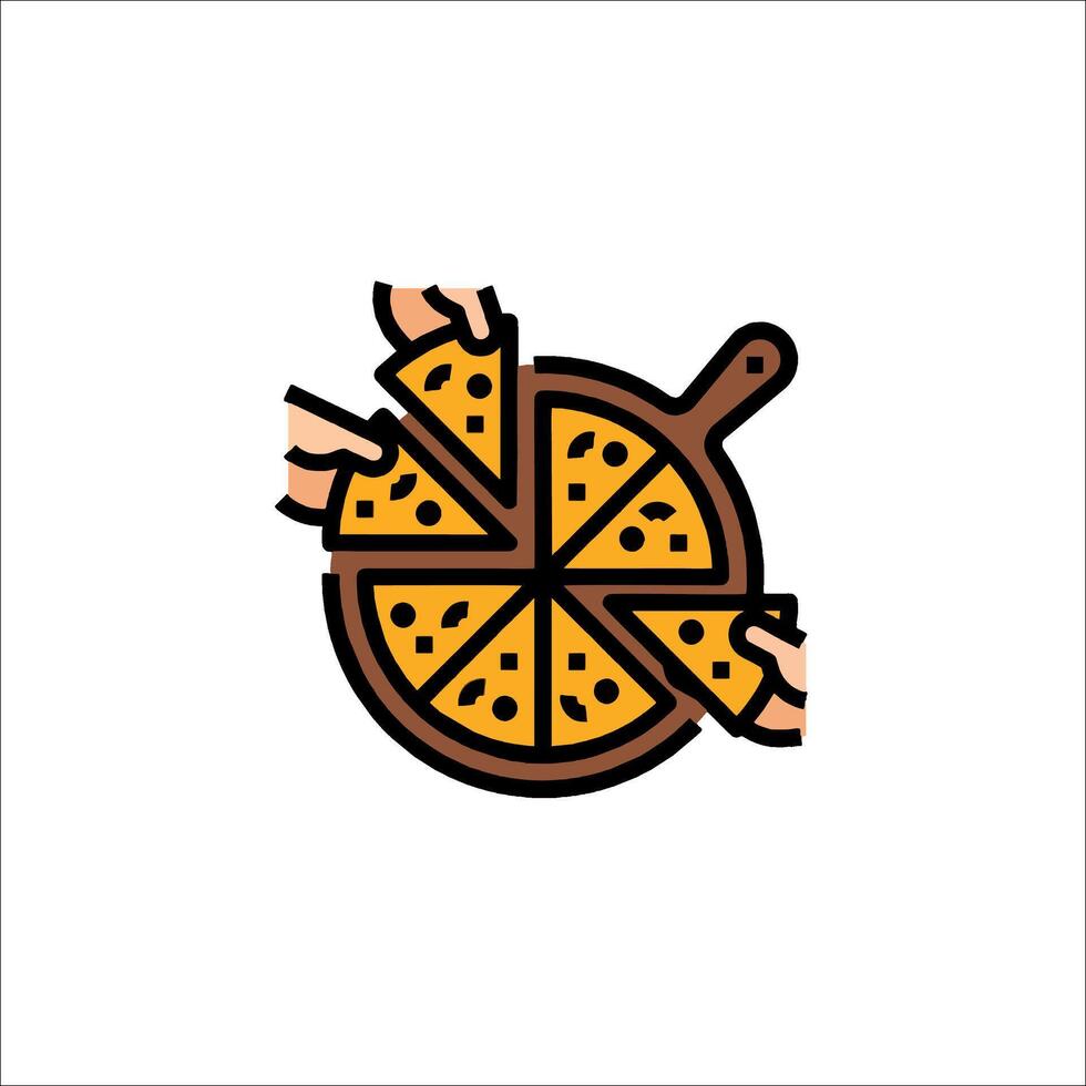 Pizza slice icon illustration vector