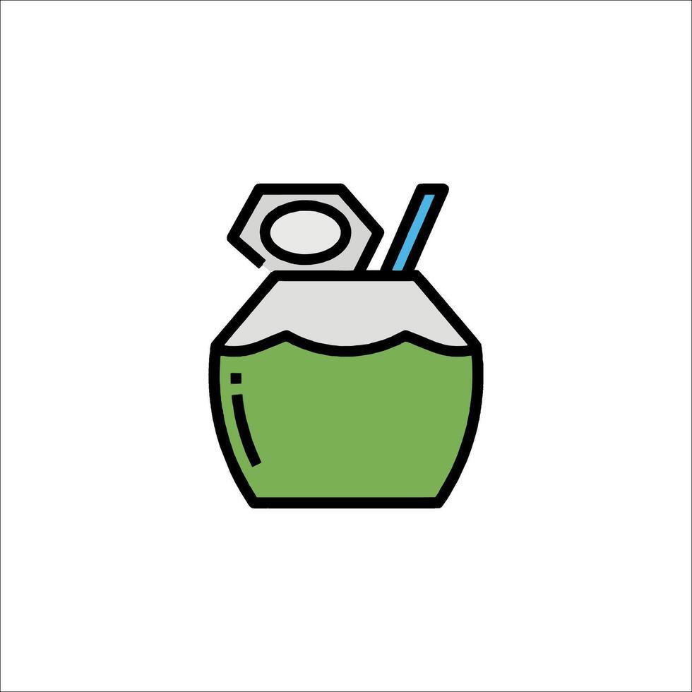 A green drink with a straw and a straw vector