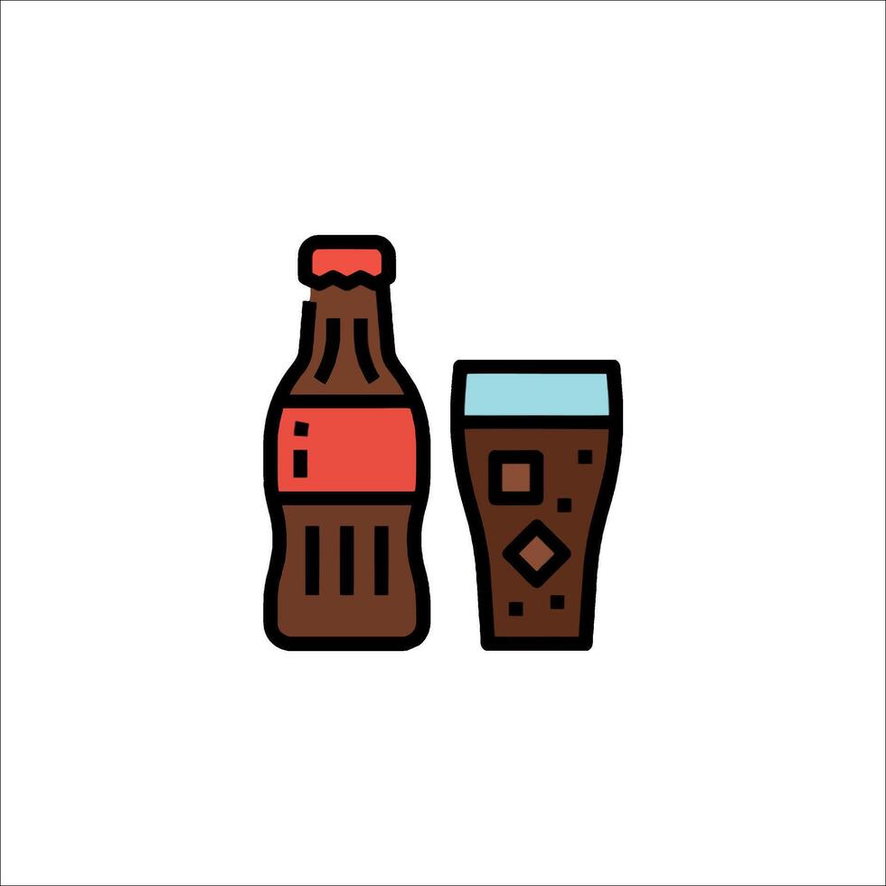 A glass of soda and a bottle of coke vector