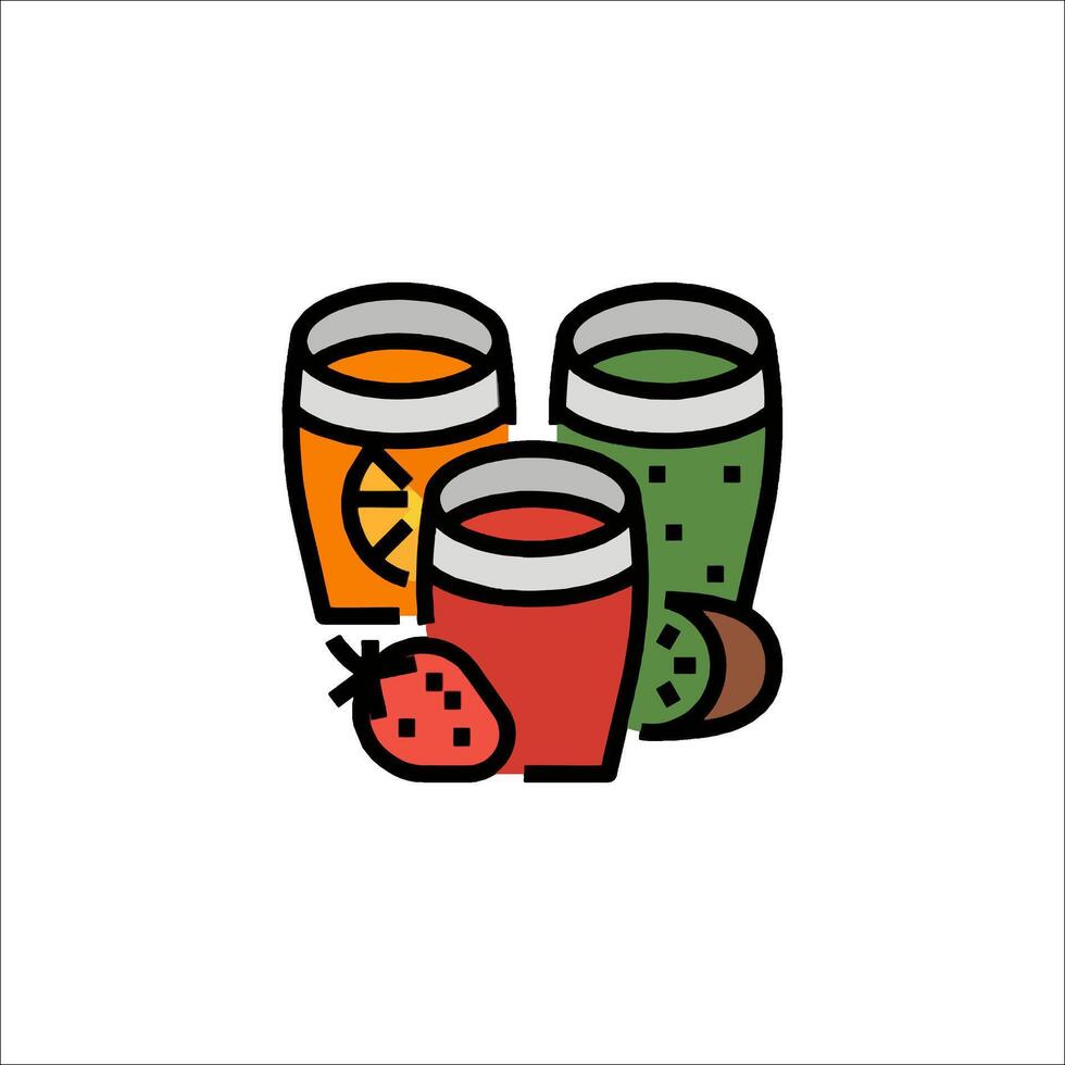 Juice and fruit juice icon illustration vector