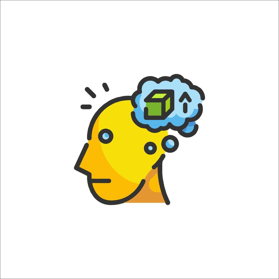 A yellow head with a box on it vector