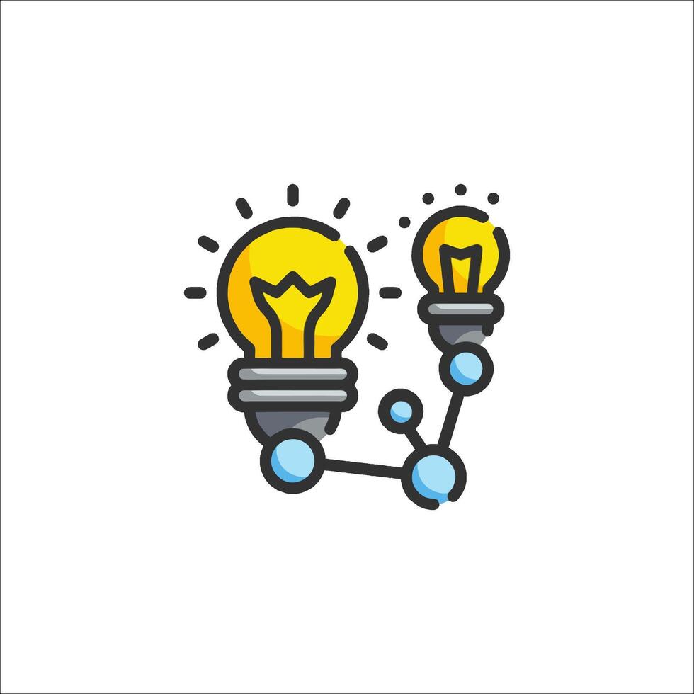 Two light bulbs with a light bulb on top vector
