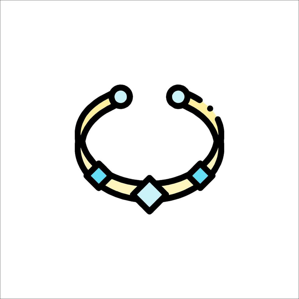 A bracelet with a blue and yellow design vector