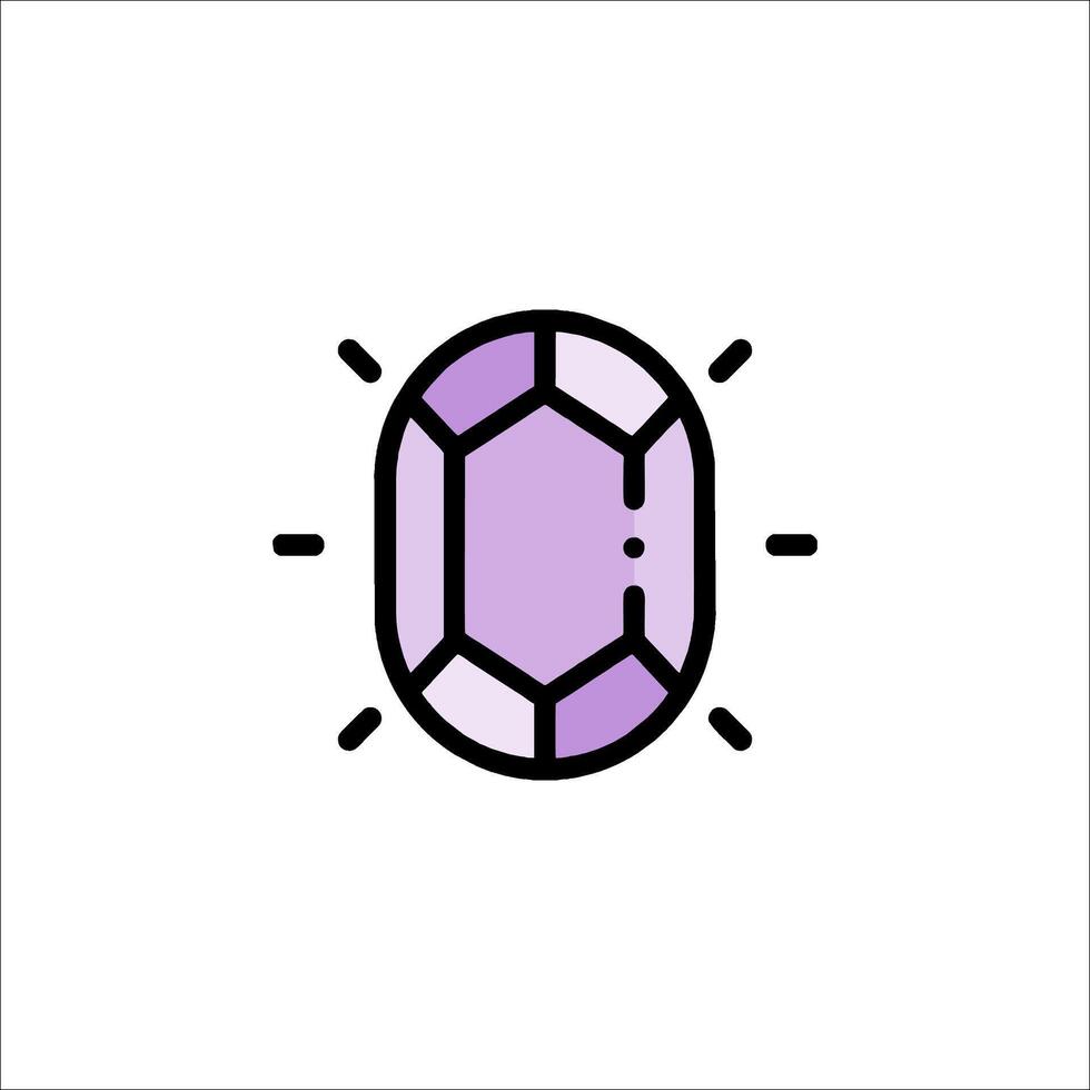 A purple gemstone icon on a white background vector