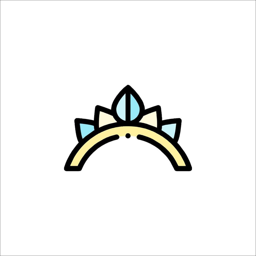 A crown icon with a blue and yellow design vector