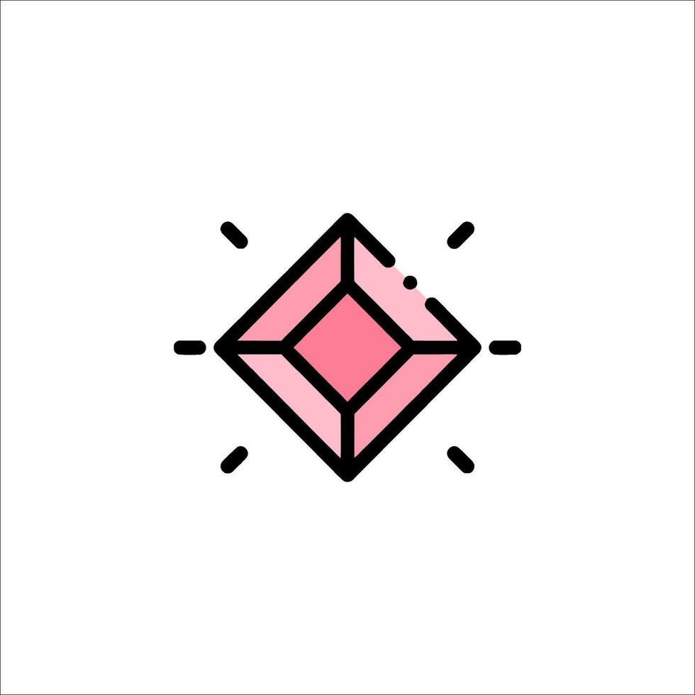 A pink diamond icon on a white background vector