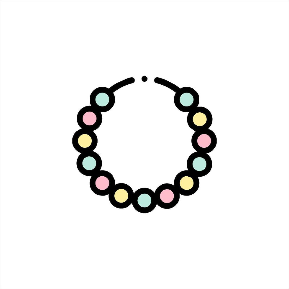 A colorful necklace with beads on it vector