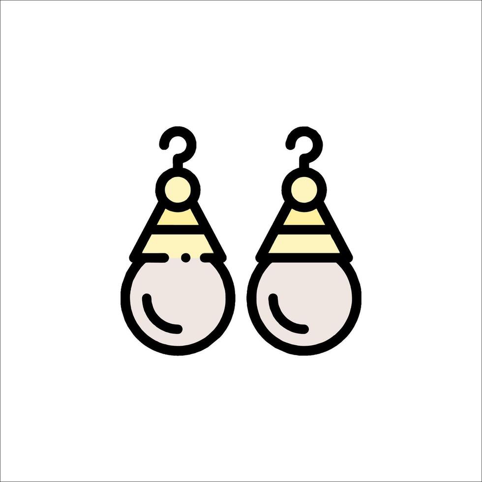 Two earrings hanging from a hook on a white background vector
