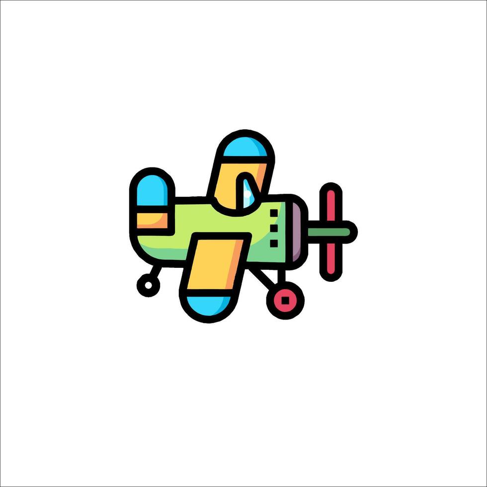 A colorful airplane icon on a white background vector