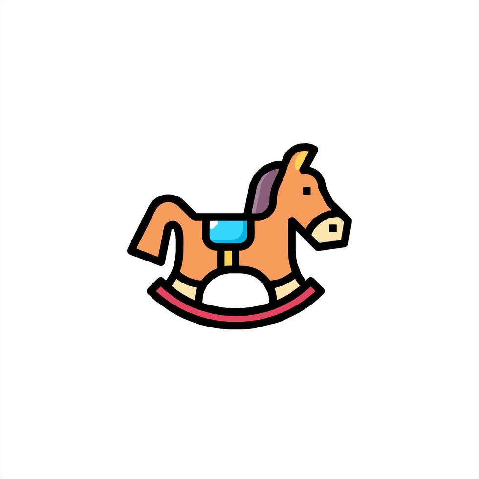 Rocking horse icon illustration vector