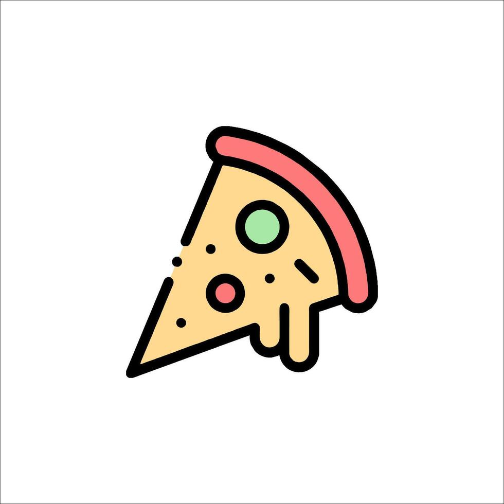 Pizza slice icon illustration vector