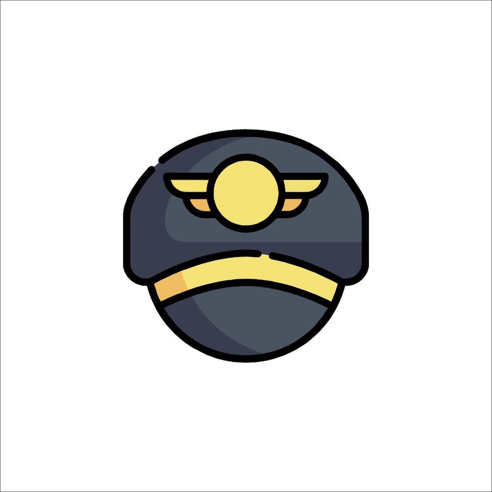 A black and yellow hat with wings on it vector