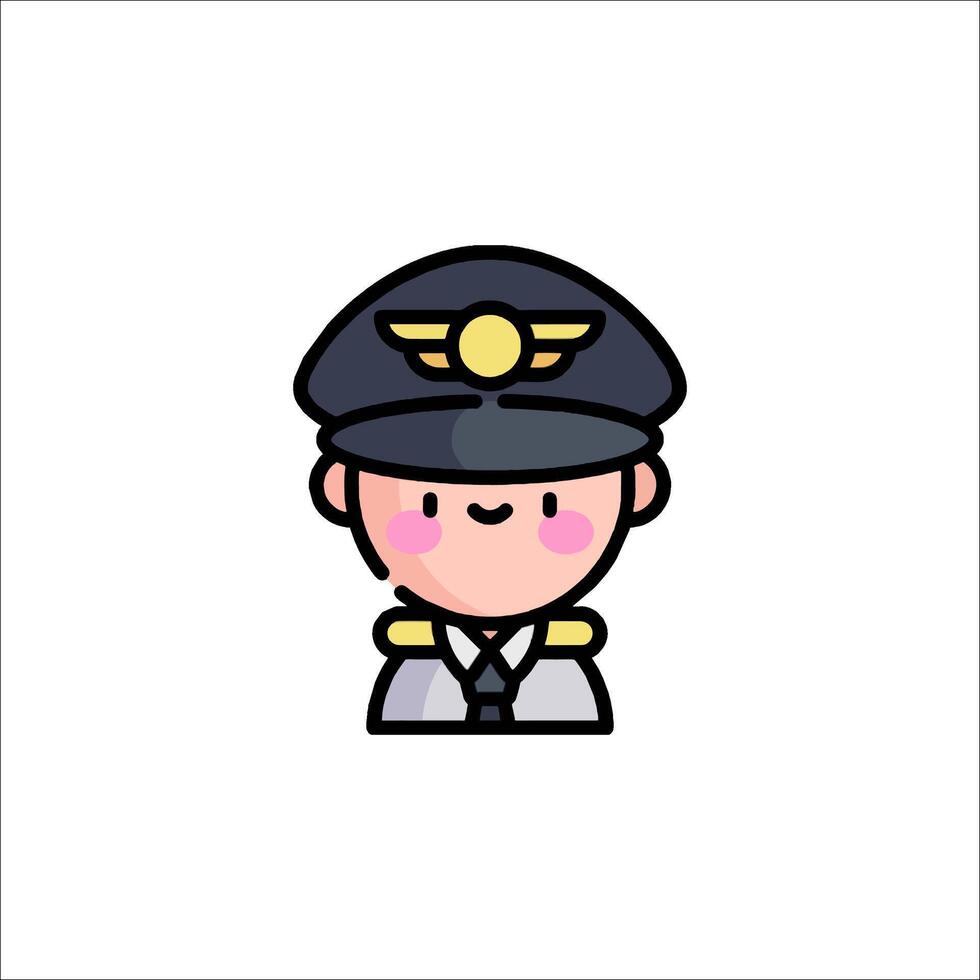 A cartoon character in a pilot's uniform vector