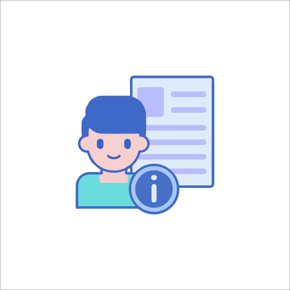 A man holding a document and a sign that says i vector