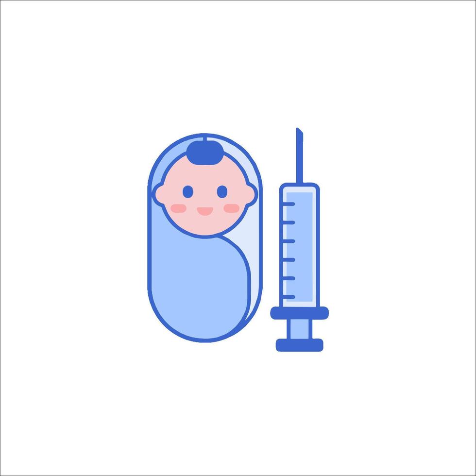 A baby in a blanket with an injection vector