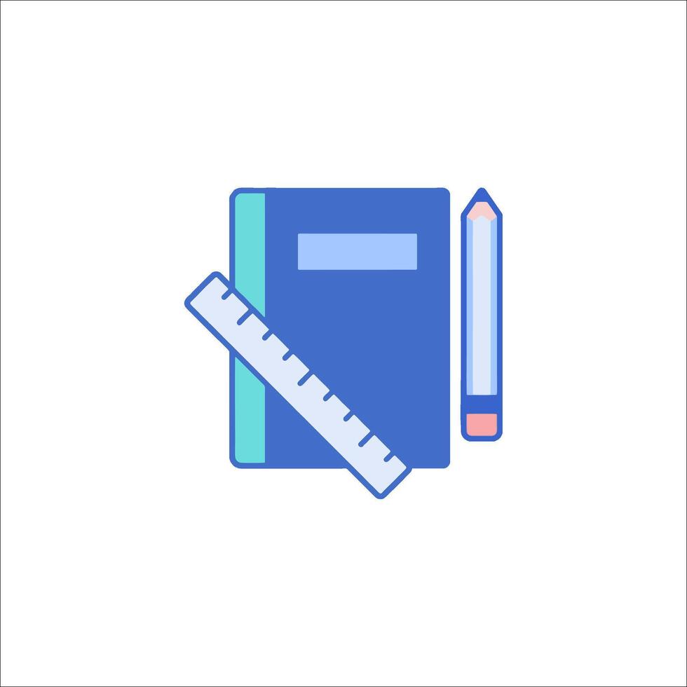 A notebook and pencil icon on a white background vector