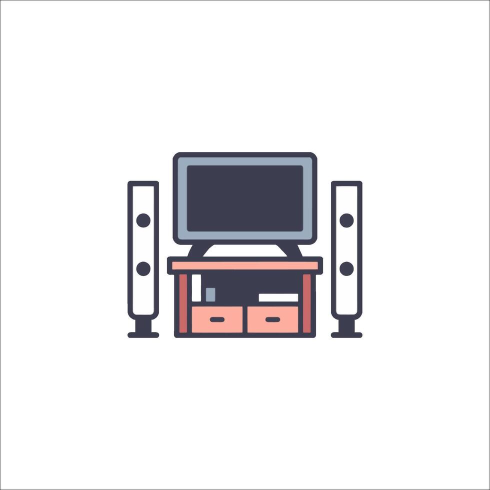 Tv and speakers icon illustration vector