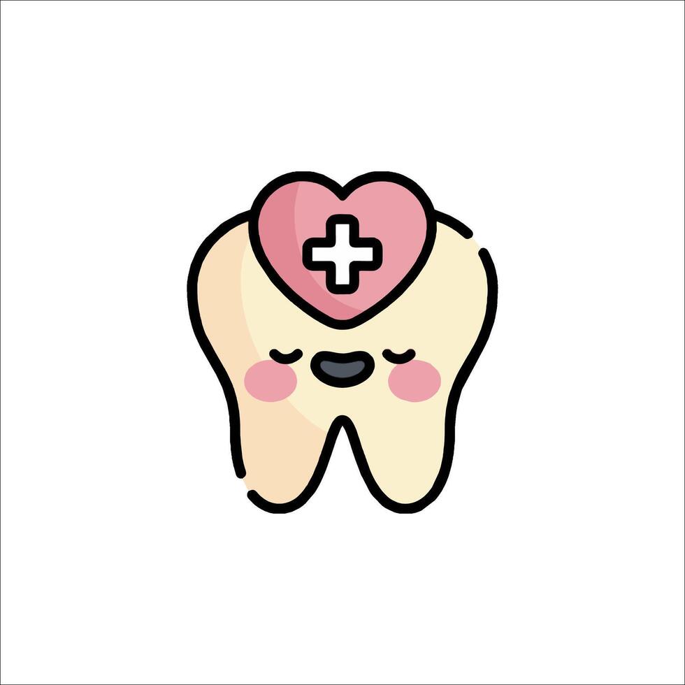 A tooth with a heart on it vector