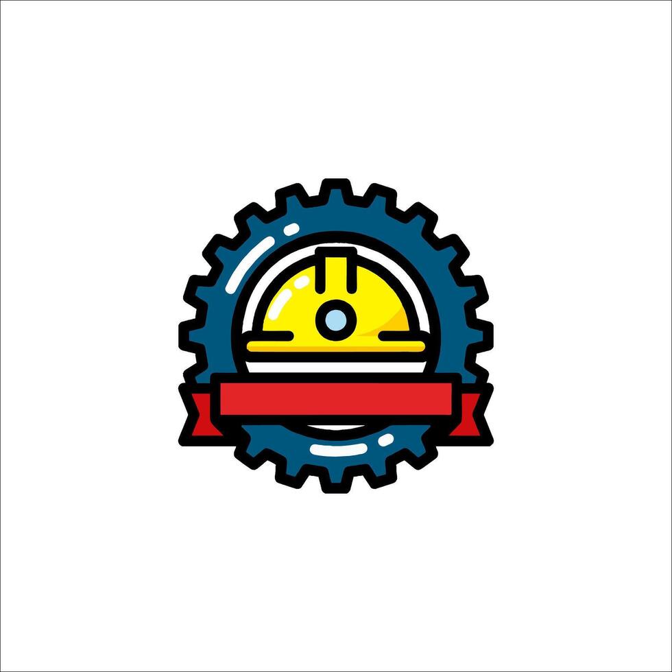 A yellow helmet with a red ribbon on it vector