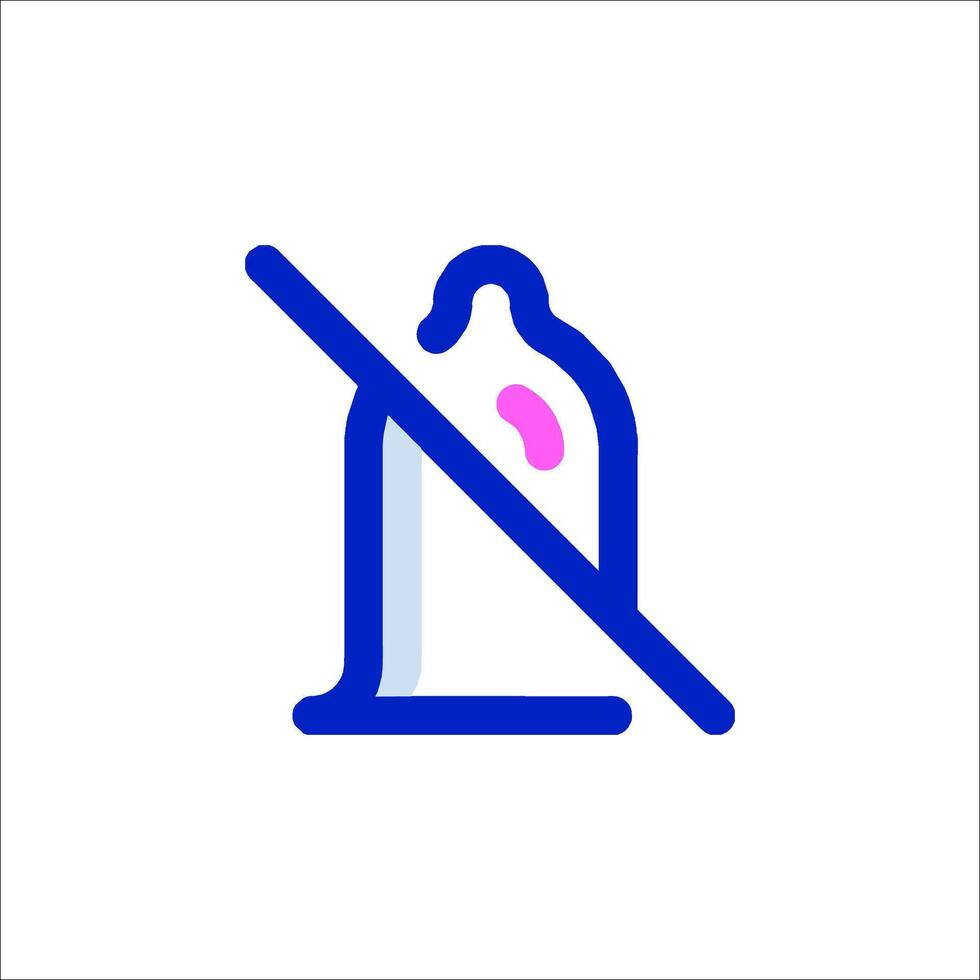 A no condom sign on a white background vector