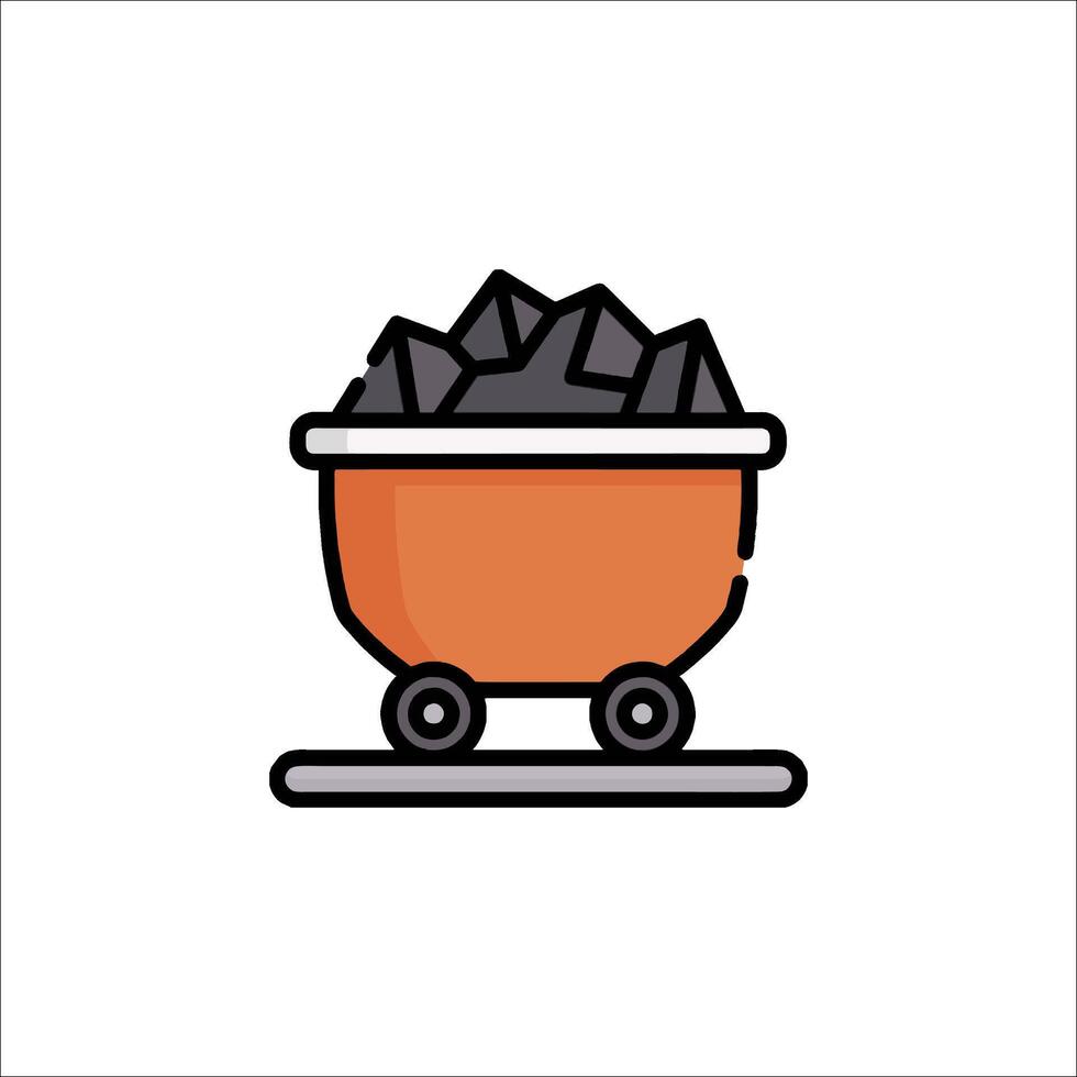 Coal wagon icon illustration vector