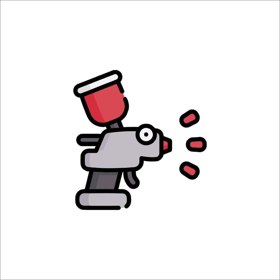 A spray gun icon with a red cup vector