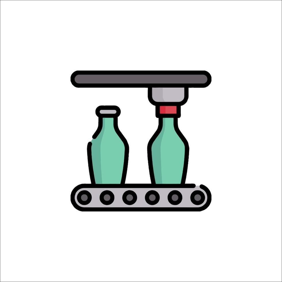 Bottle filling machine icon illustration vector