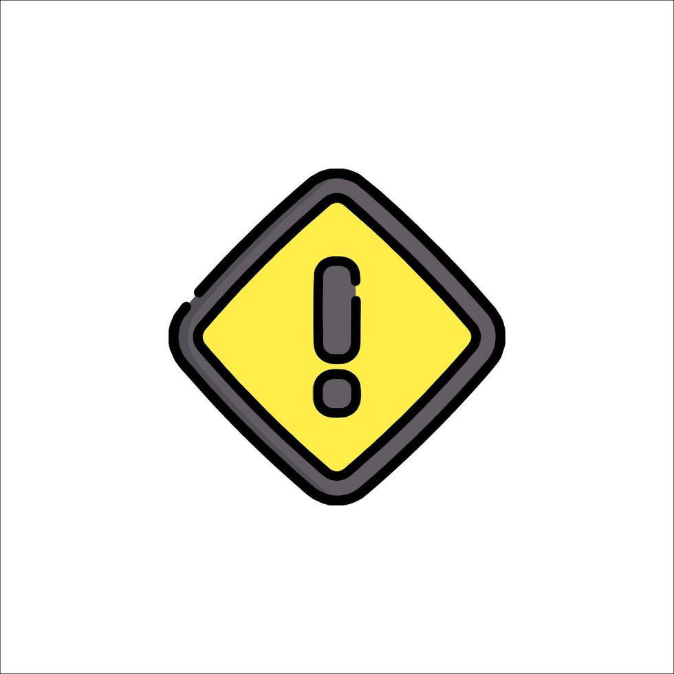 Warning sign icon isolated on white background vector
