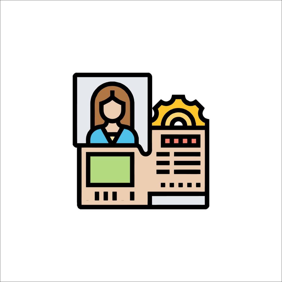 A woman is sitting on a computer and holding a phone vector