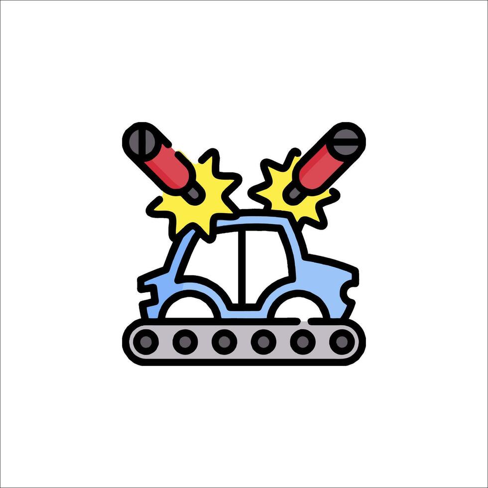 A cartoon car with two missiles on top vector