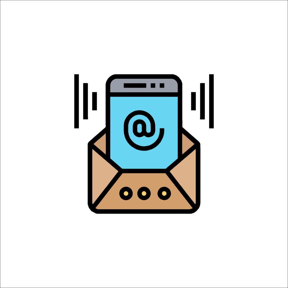 Email icon with phone and phone icon vector